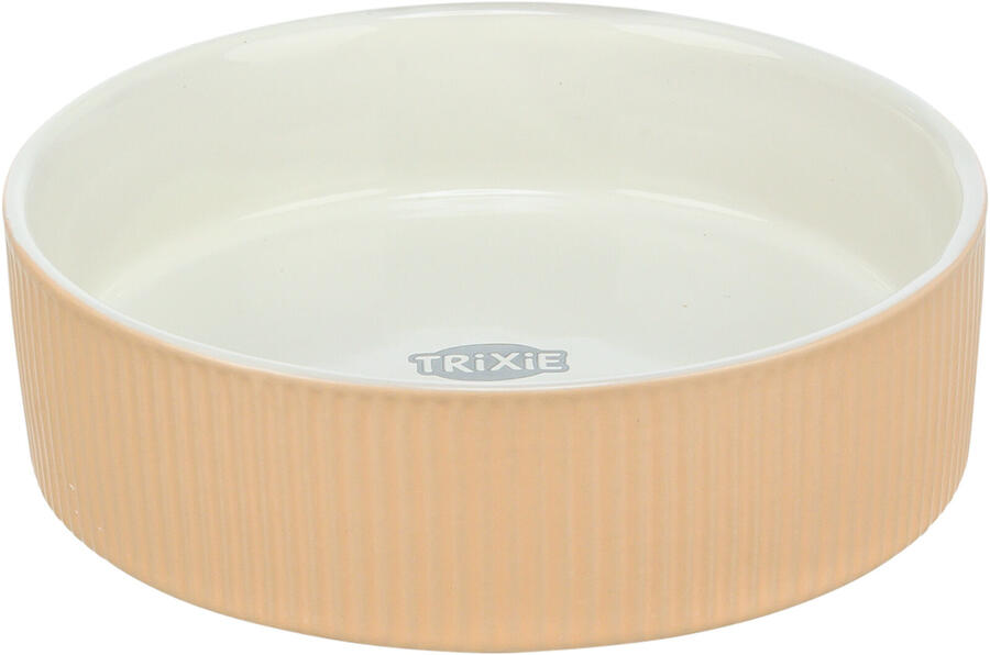 Trixie Ciotola in ceramica con scanalature - ARANCIO - diametro di 12 cm 