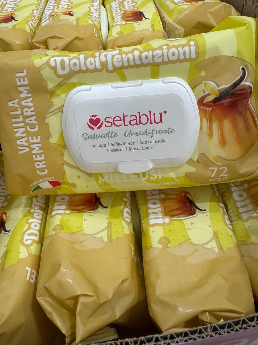SetaBlu Salviette Umidificate da 72 pezzi Vanilla Creme Caramel