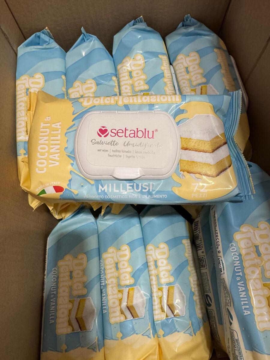 SetaBlu Salviette Umidificate da 72 pezzi Coconut & Vanilla
