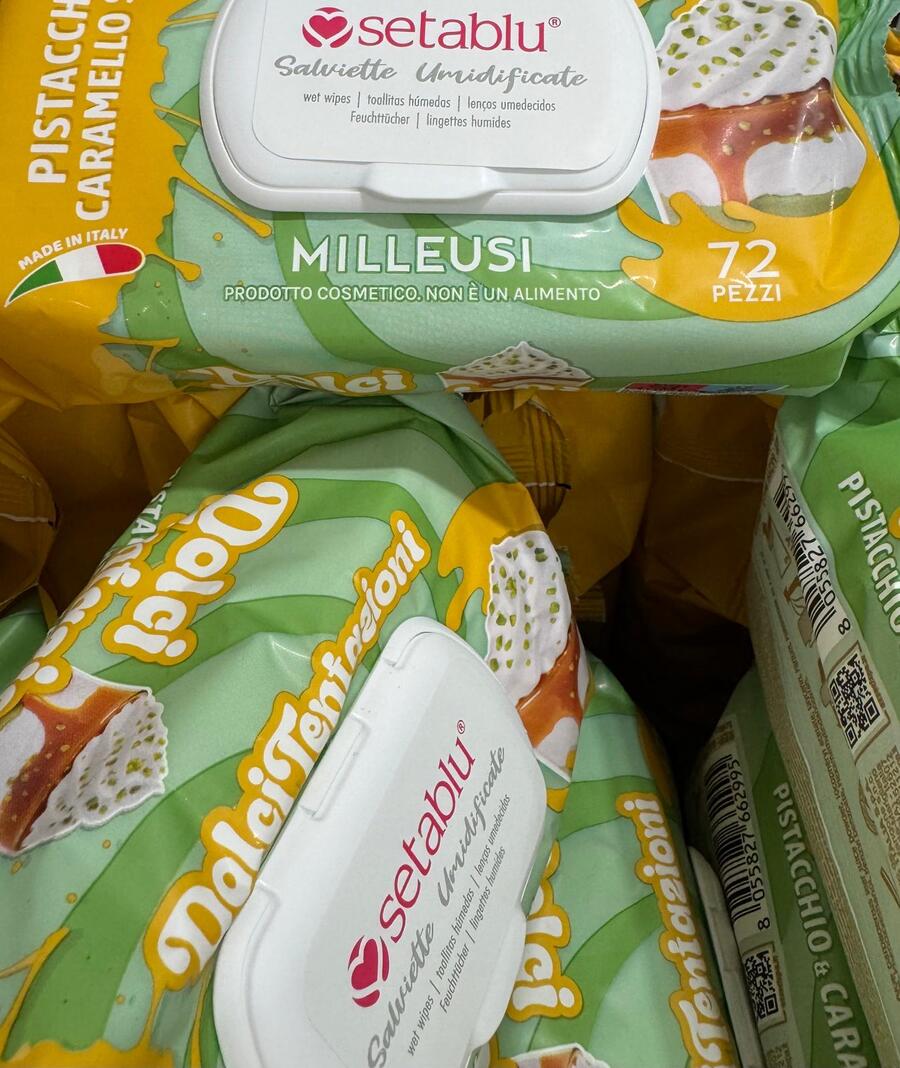SetaBlu Salviette Umidificate da 72 pezzi Pistacchio & Caramello Salato