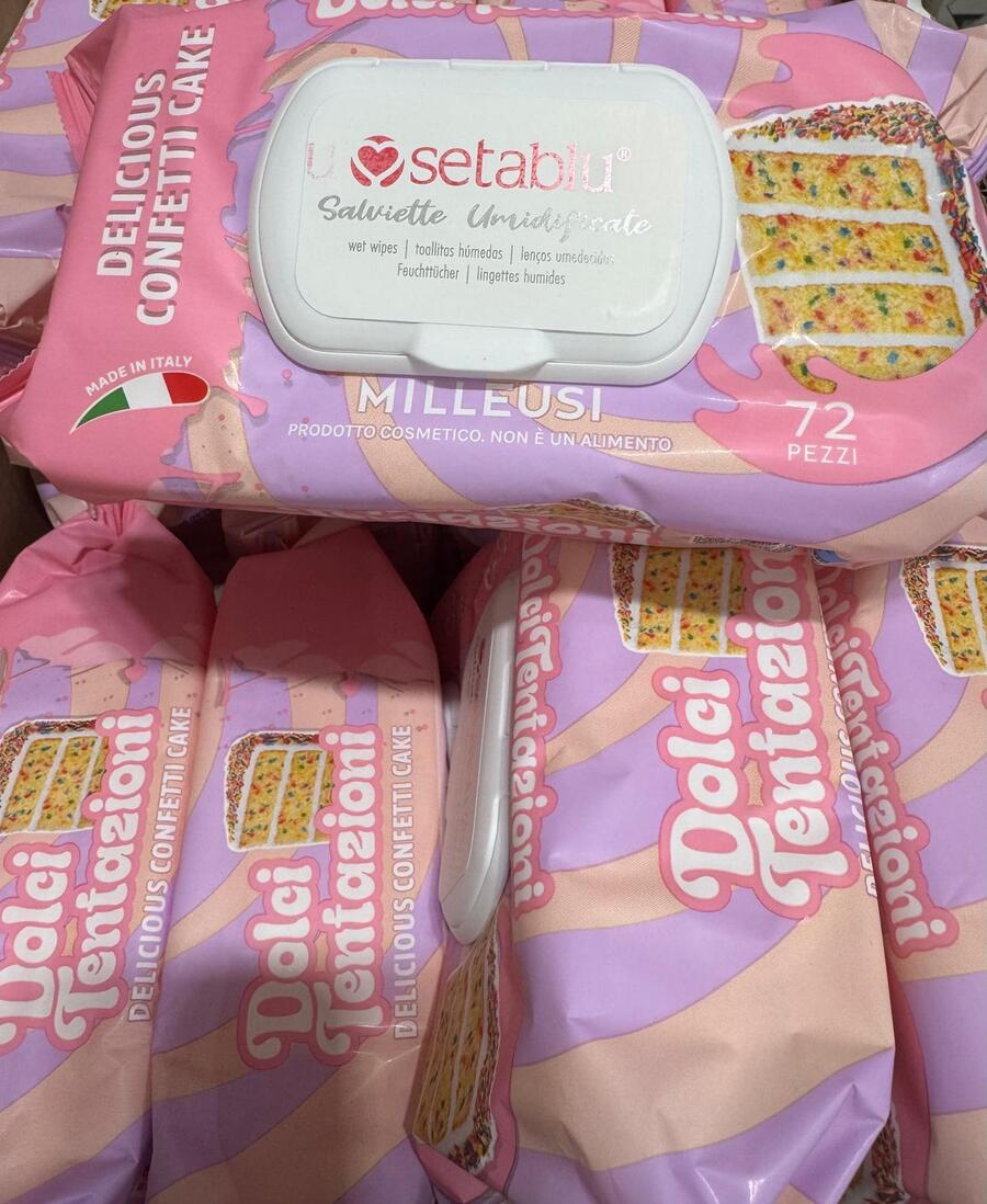 SetaBlu Salviette Umidificate da 72 pezzi Delicious Confetti Cake