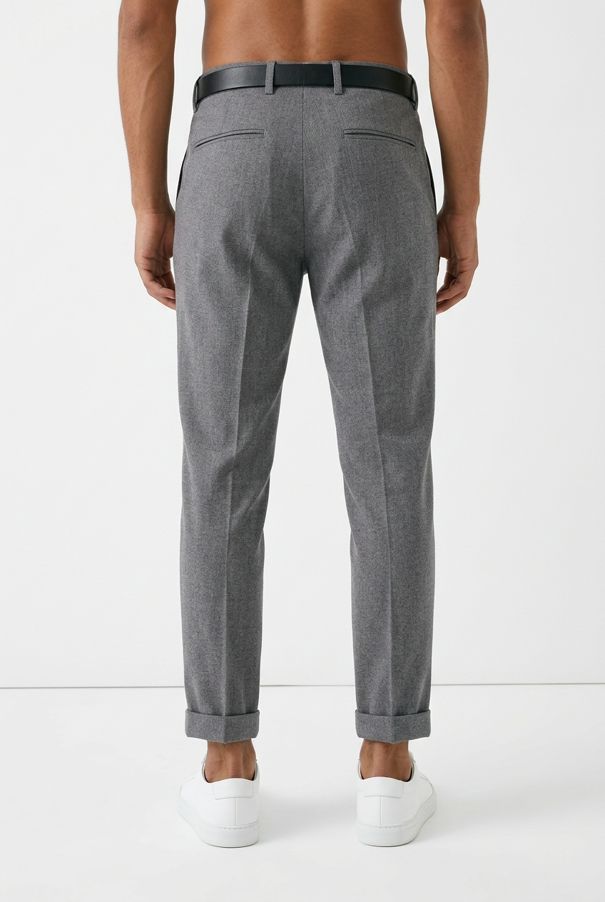 Telamira Pantalone Con Risvolto Grigio 