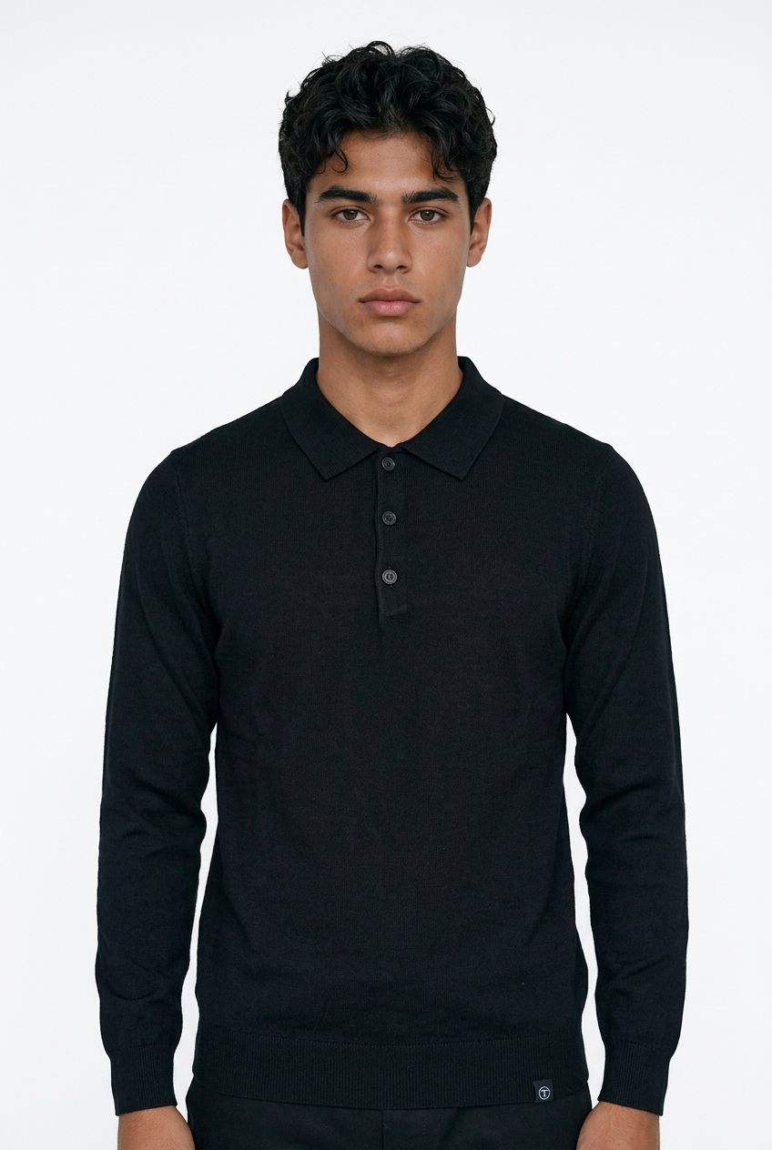 Telamira Polo Manica Lunga Nero