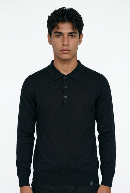 Telamira Polo Manica Lunga Nero