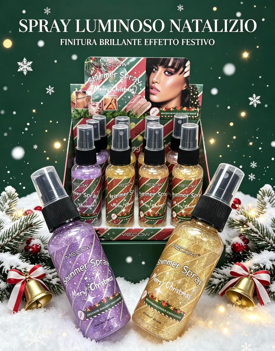 Mecow Shimmer Spray Merry Christmas [Conf. da 12 pezzi]
