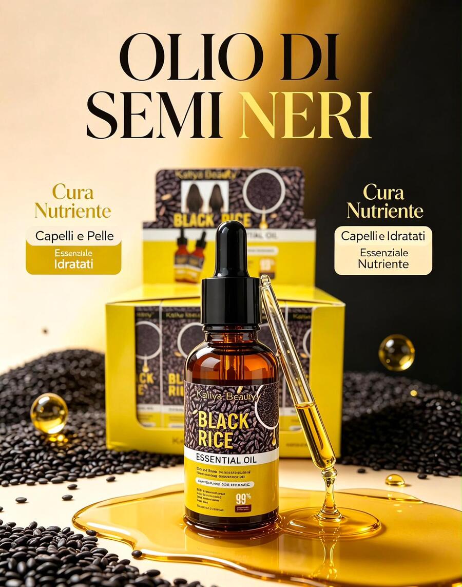 Kaliya Beauty Black Rice Olio per Capelli [Conf. da 12 pezzi]