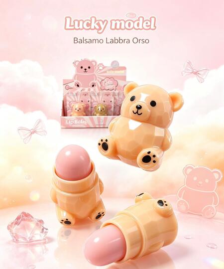Lucky Model Lip Balm Orsetto [Conf. da 12 pezzi]