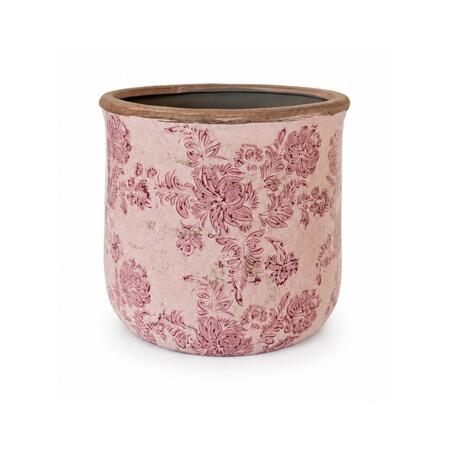 CASPO' CRACKLE FIORI ROSA D14.5H14 CERAMICA