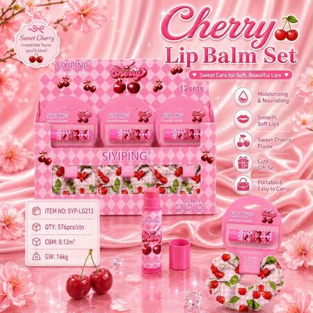 Siyping Cherry Lip Balm Set [Conf. da 12 set]