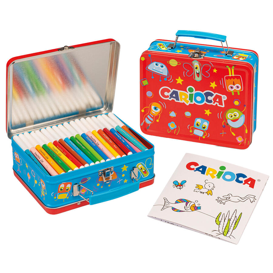 Valigetta con 80 Pennarelli e Album da Colorare CARIOCA