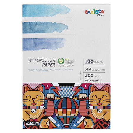 Album da Disegno per Acquerello 20 Fogli da 300 g/m² CARIOCA