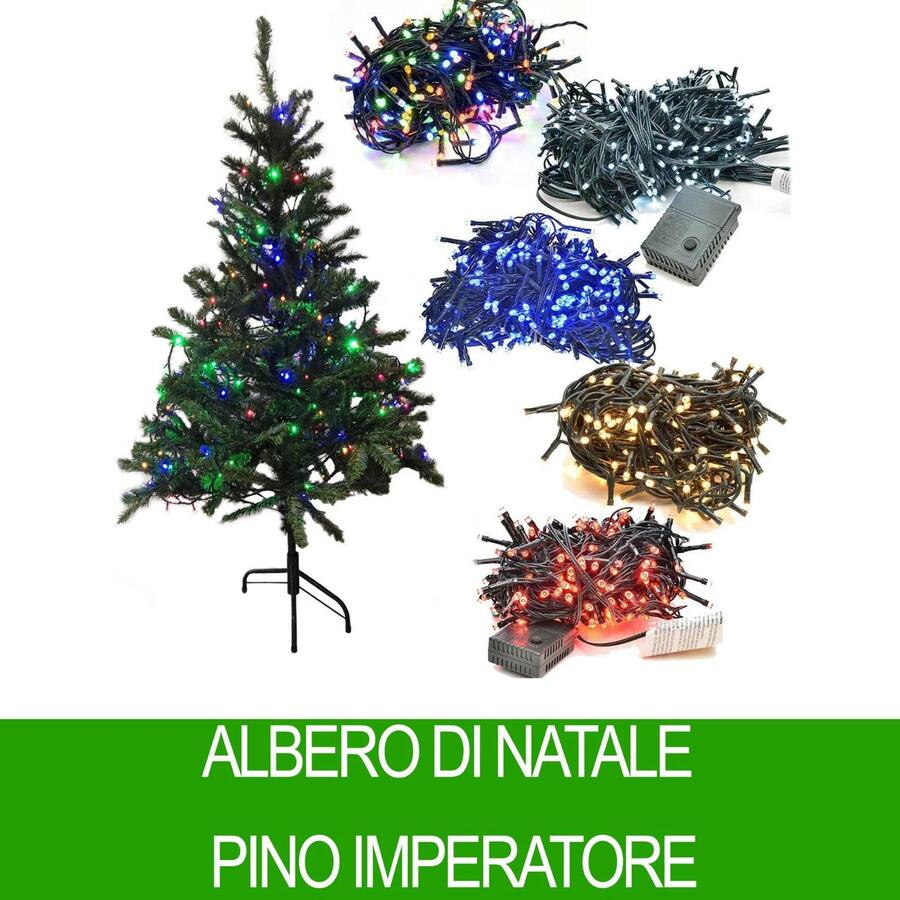 ALBERO DI NATALE MODELLO PINO IMPERATORE COLORAZIONE VERDE 90CM DA 135 PUNTE