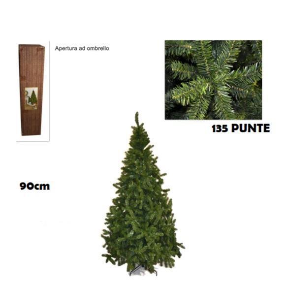 ALBERO DI NATALE MODELLO PINO IMPERATORE COLORAZIONE VERDE 90CM DA 135 PUNTE