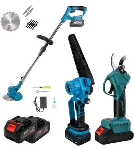 KIT POTATURA 3 IN 1 CON FORBICE ELETTRICA + MINI MOTOSEGA+ DECESPUGLIATORE+2 BATTERIE 48V