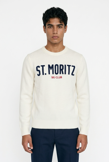 Superculture Maglia Girocollo St. Moritz Panna
