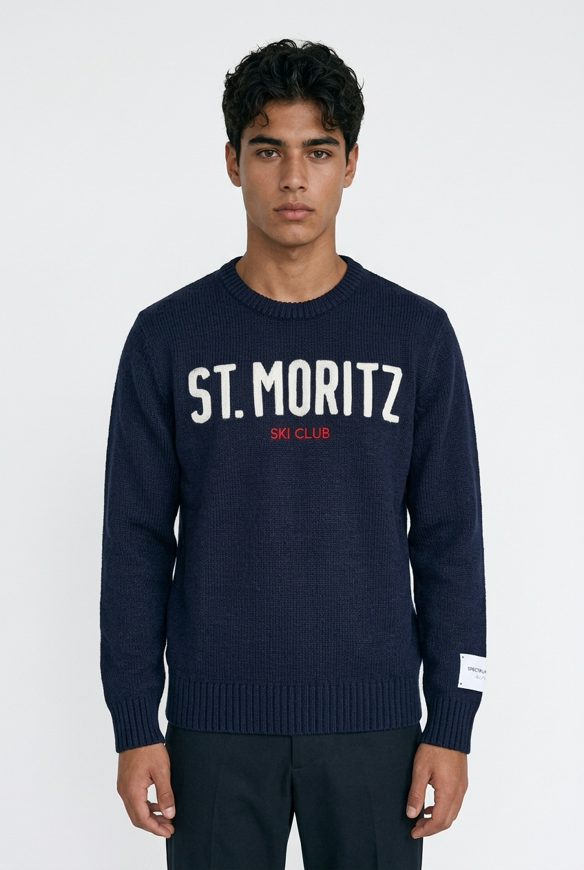 Superculture Maglia Girocollo St. Moritz Blu