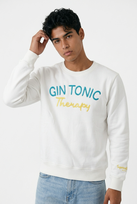 Superculture Felpa Girocollo Gin Tonic Panna
