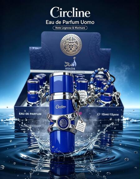Circline Edp da 15 ml + portachiavi Asad Blu [Conf. da 12 pezzi]