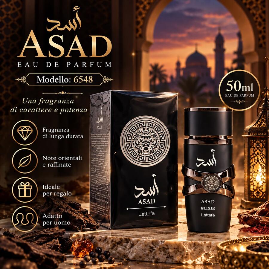 Asad Elixir Nero Edp da 50 ml [Conf. da 6 pezzi]
