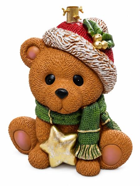 Base albero di natale Orsetto marrone Natalizio Decorativo con Cappello e Sciarpa 