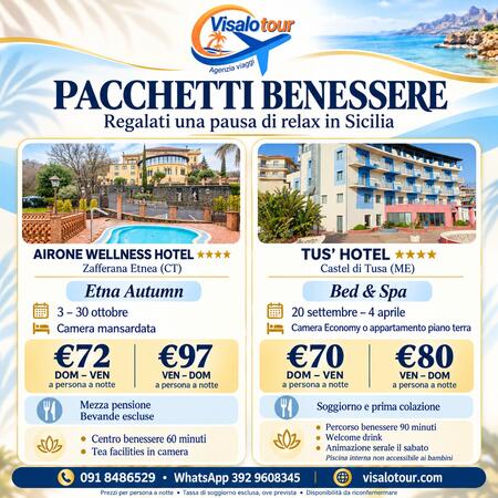 PACCHETTI BENESSERE MESSINA, CATANIA