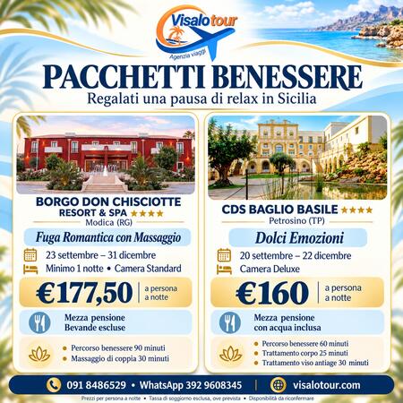 PACCHETTI BENESSERE RAGUSA ,TRAPANI