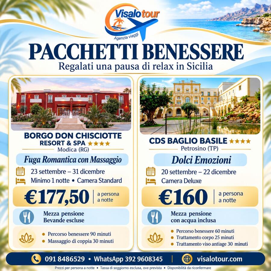 PACCHETTI BENESSERE RAGUSA ,TRAPANI