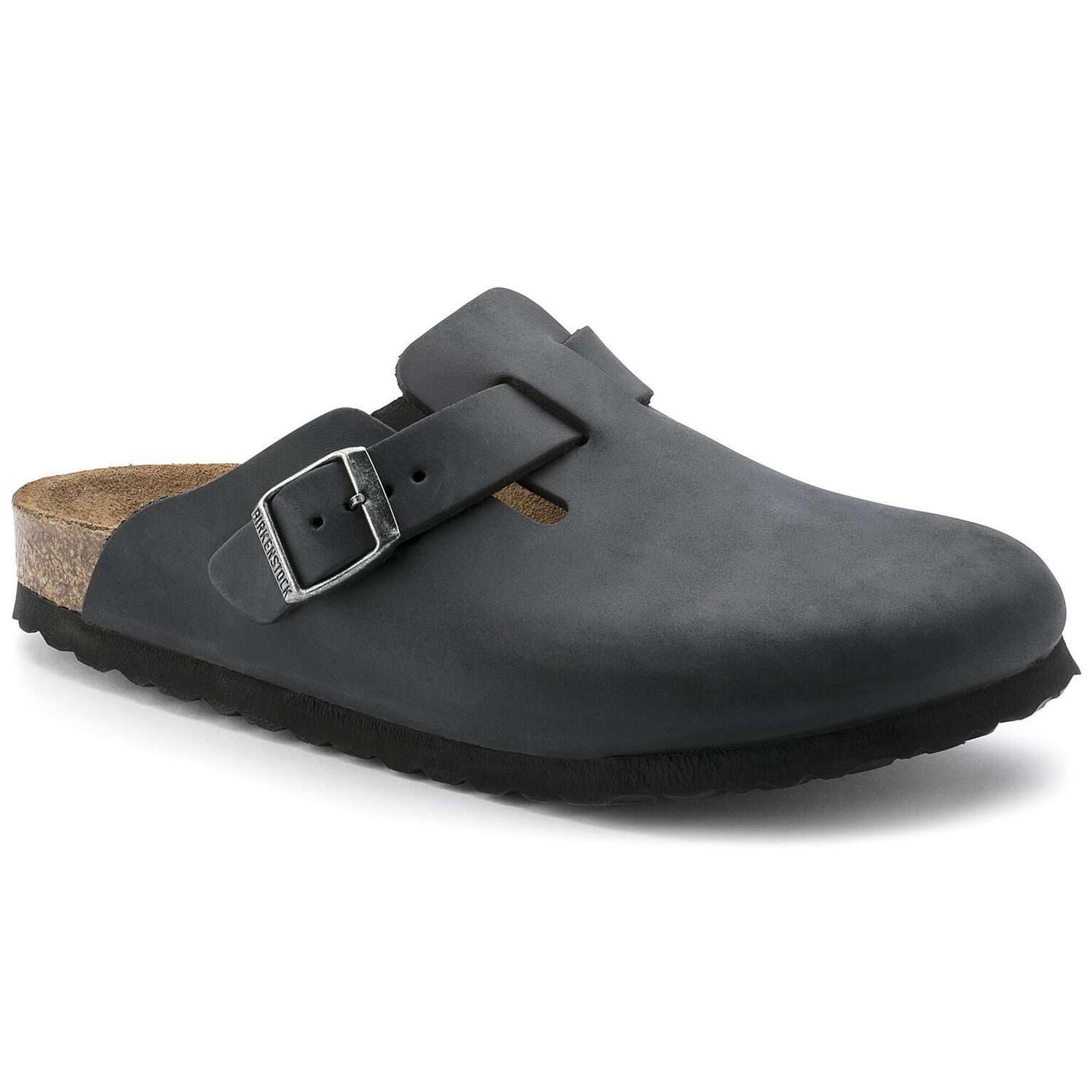 Birkenstock Boston Pelle Oliata Nero
