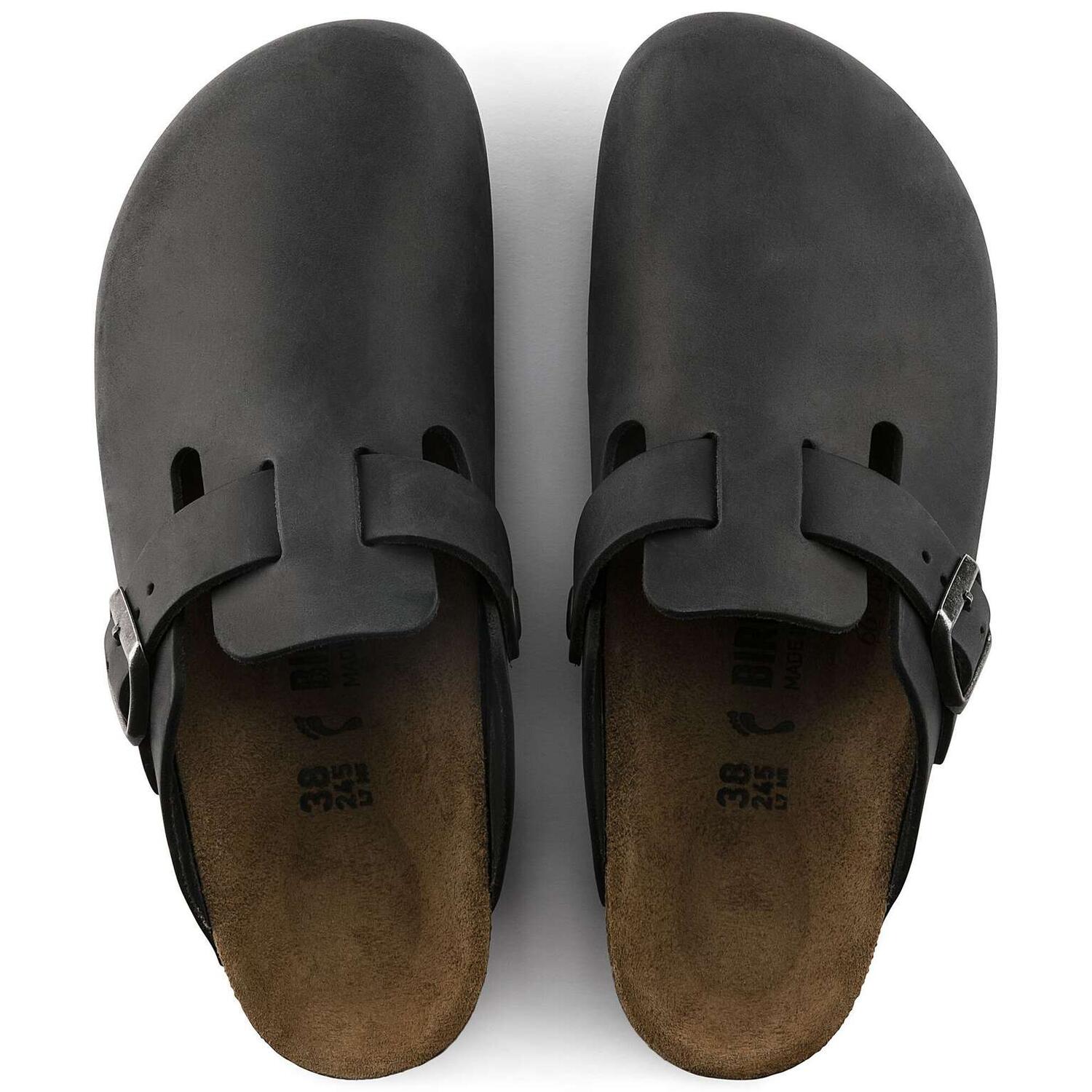 Birkenstock Boston Pelle Oliata Nero