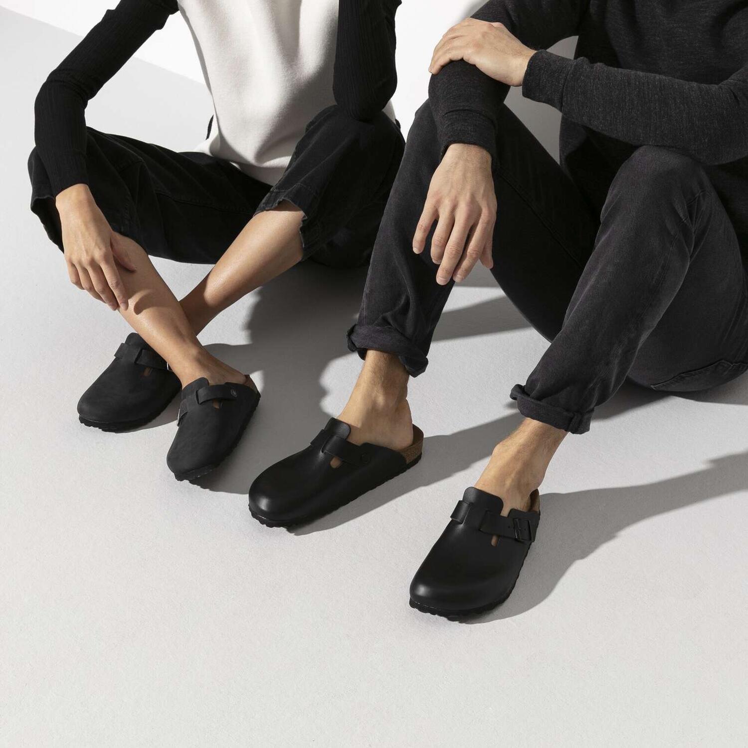 Birkenstock Boston Pelle Oliata Nero