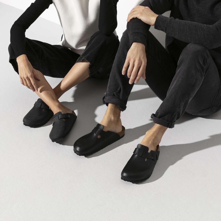 Birkenstock Boston Pelle Oliata Nero