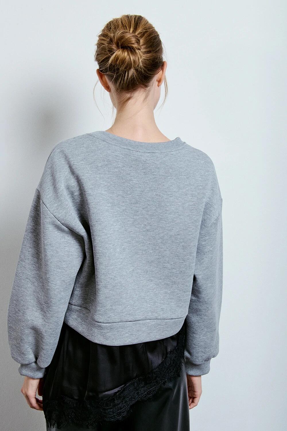 Two Way Felpa Asimmetrica Con Pizzo 