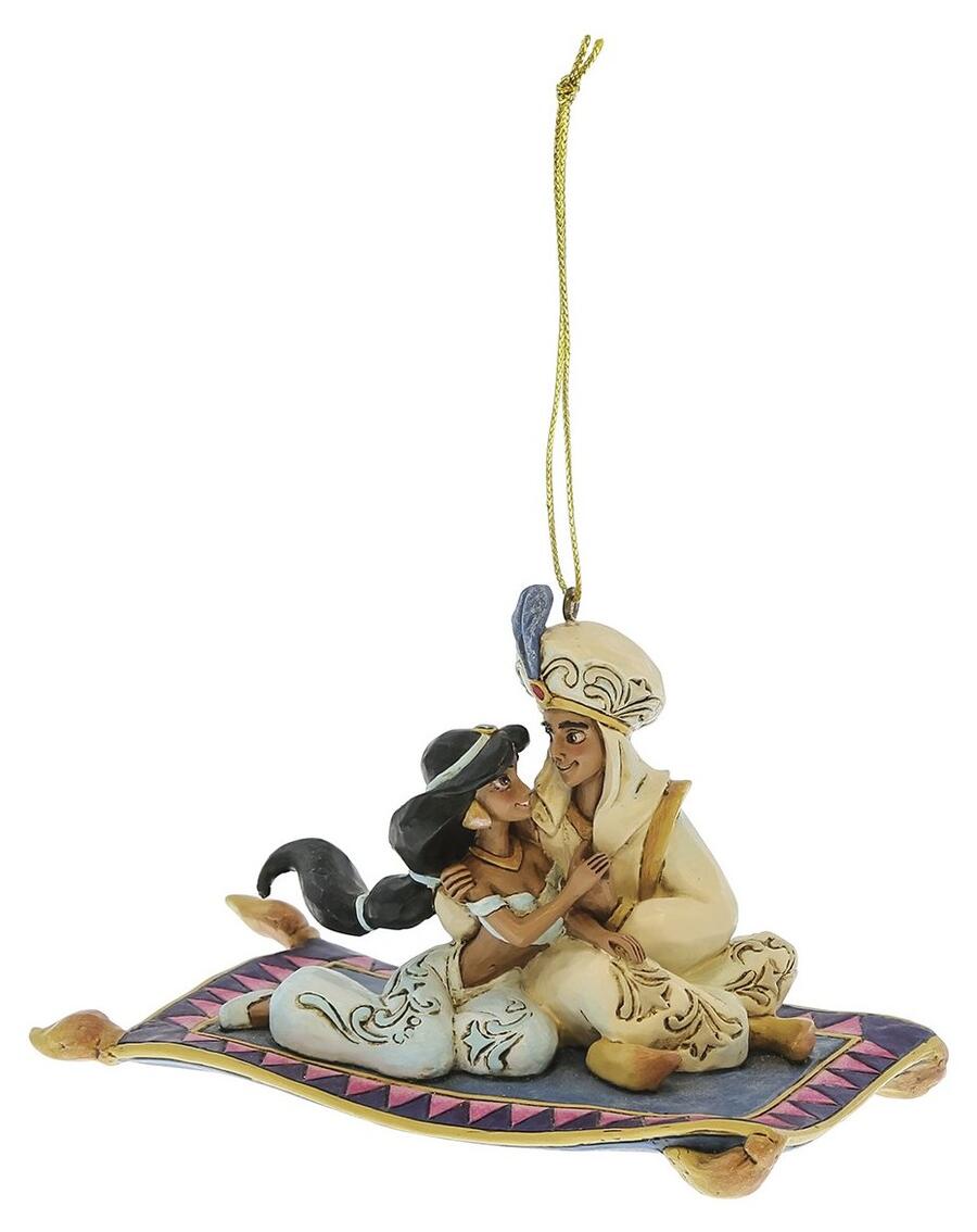 Jim Shore Decorazione Aladdin e Jasmine sul Tappeto Volante Disney Traditions
