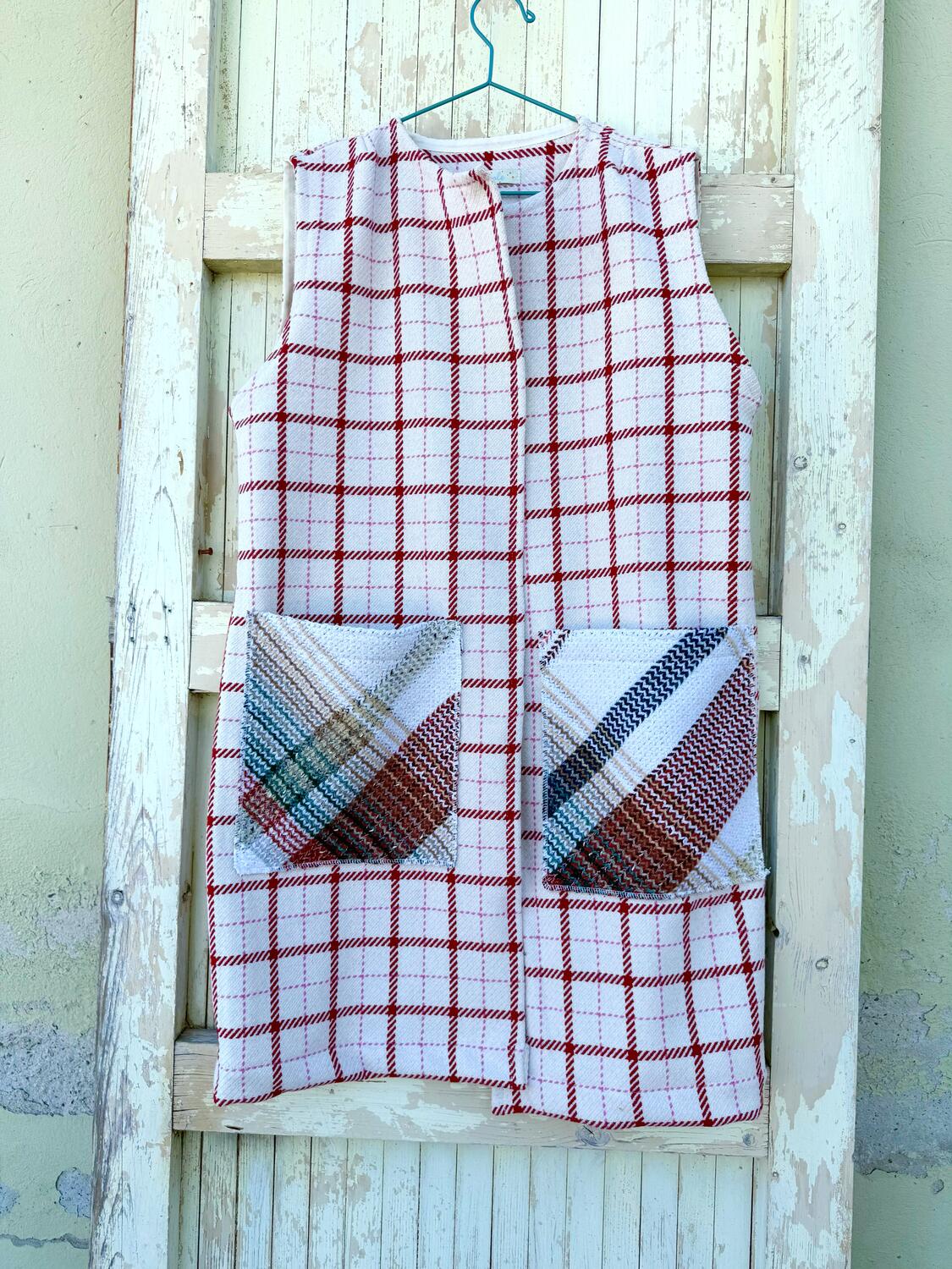 Gilet lungo a quadri