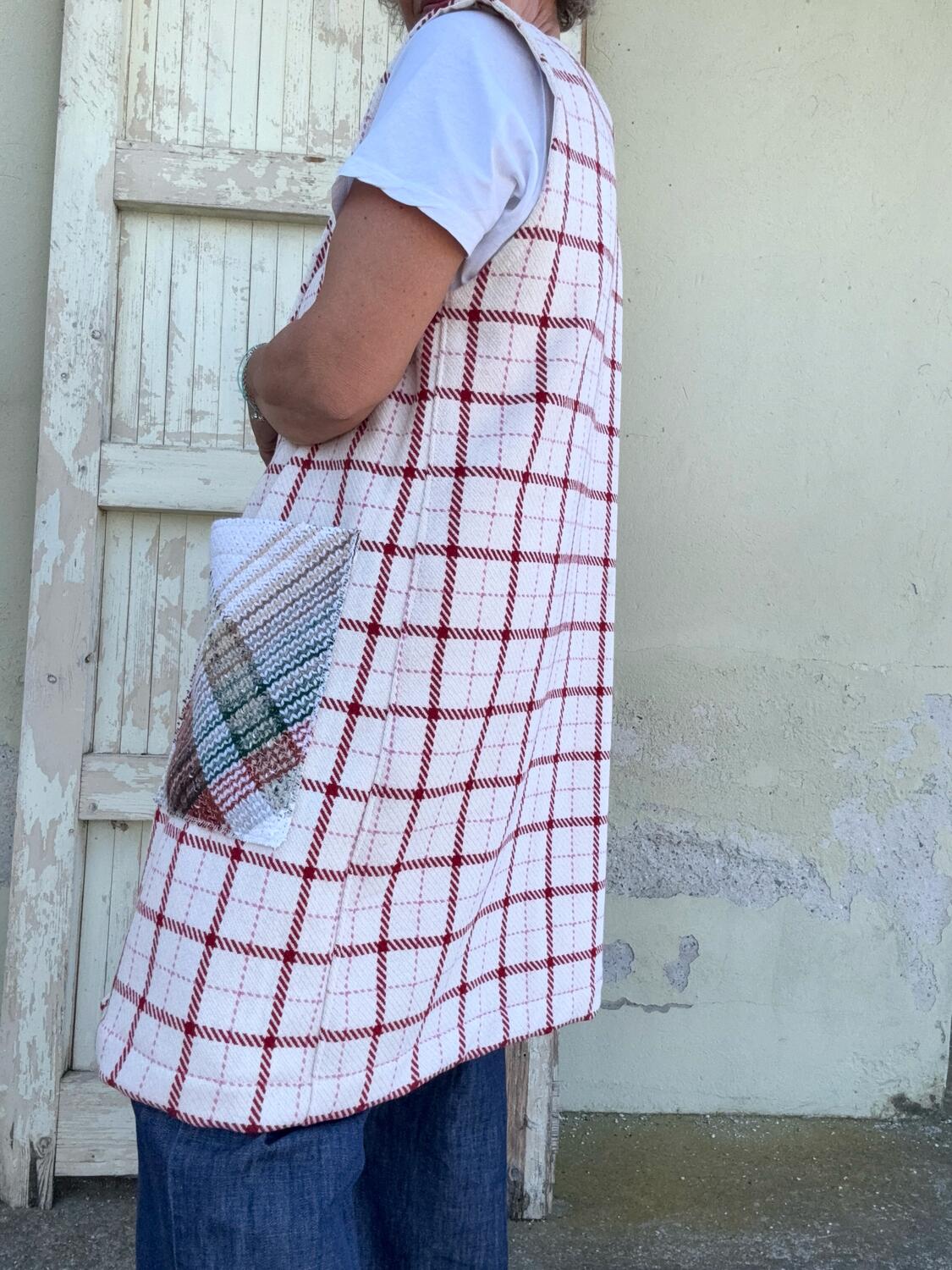 Gilet lungo a quadri