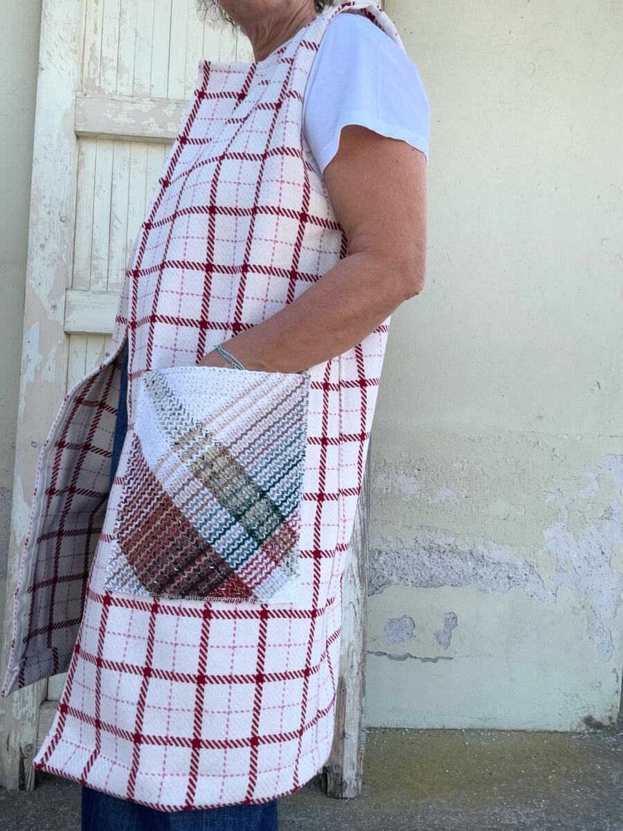 Gilet lungo a quadri