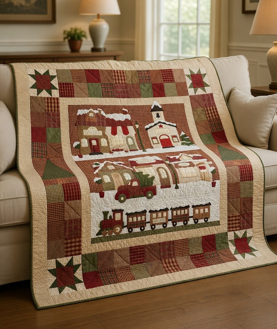 cartamodello Winter Village quilt
