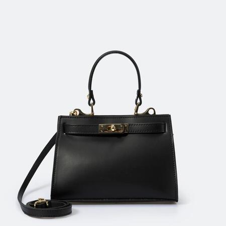 Borsa a mano in vera pelle NERA