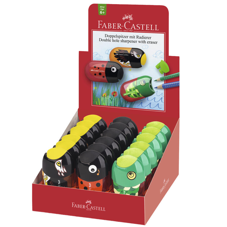 Temperamatite Animals con Gomma FABER-CASTELL - conf. 18 pz