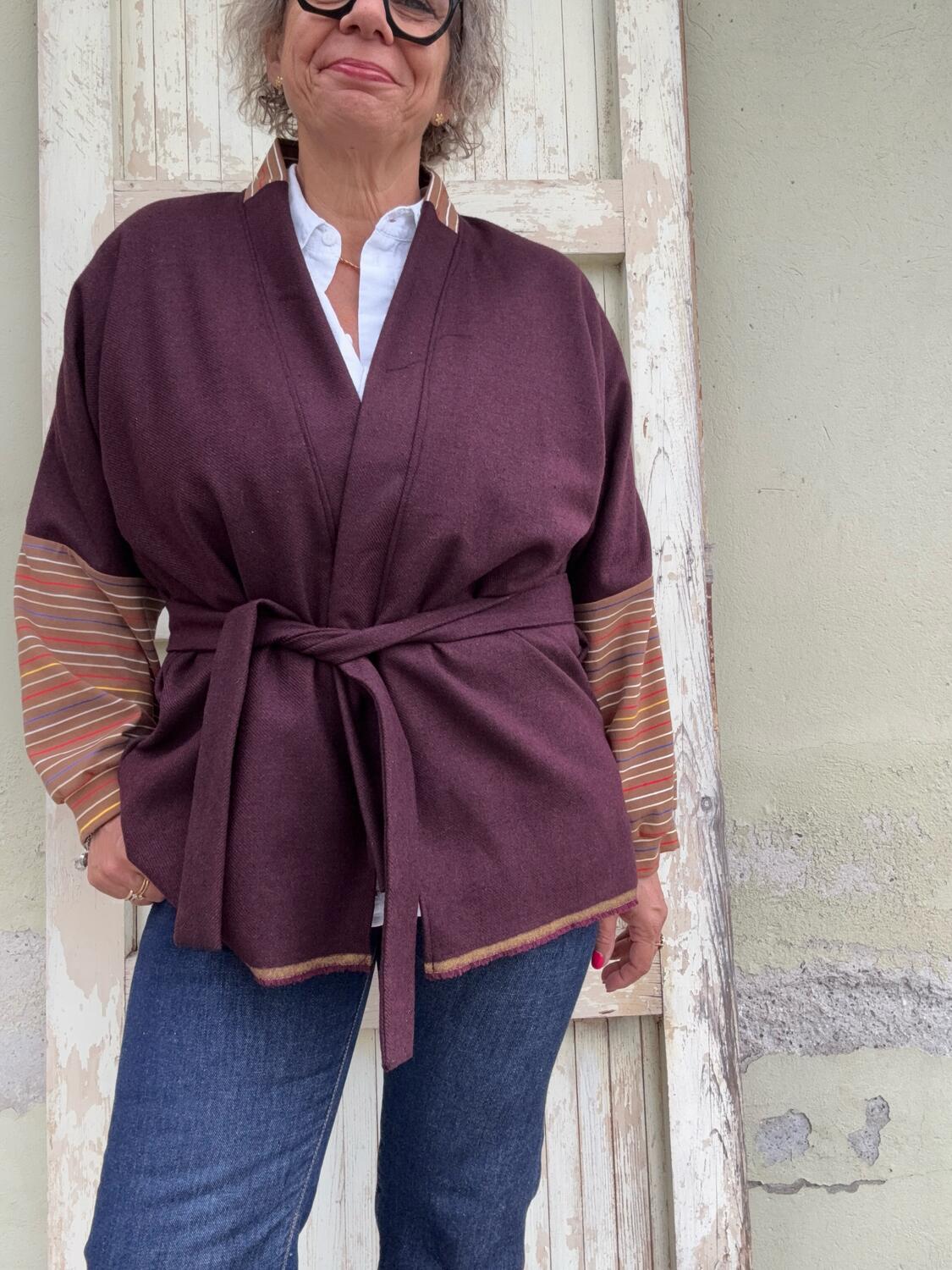 Kimono corto bordeaux 