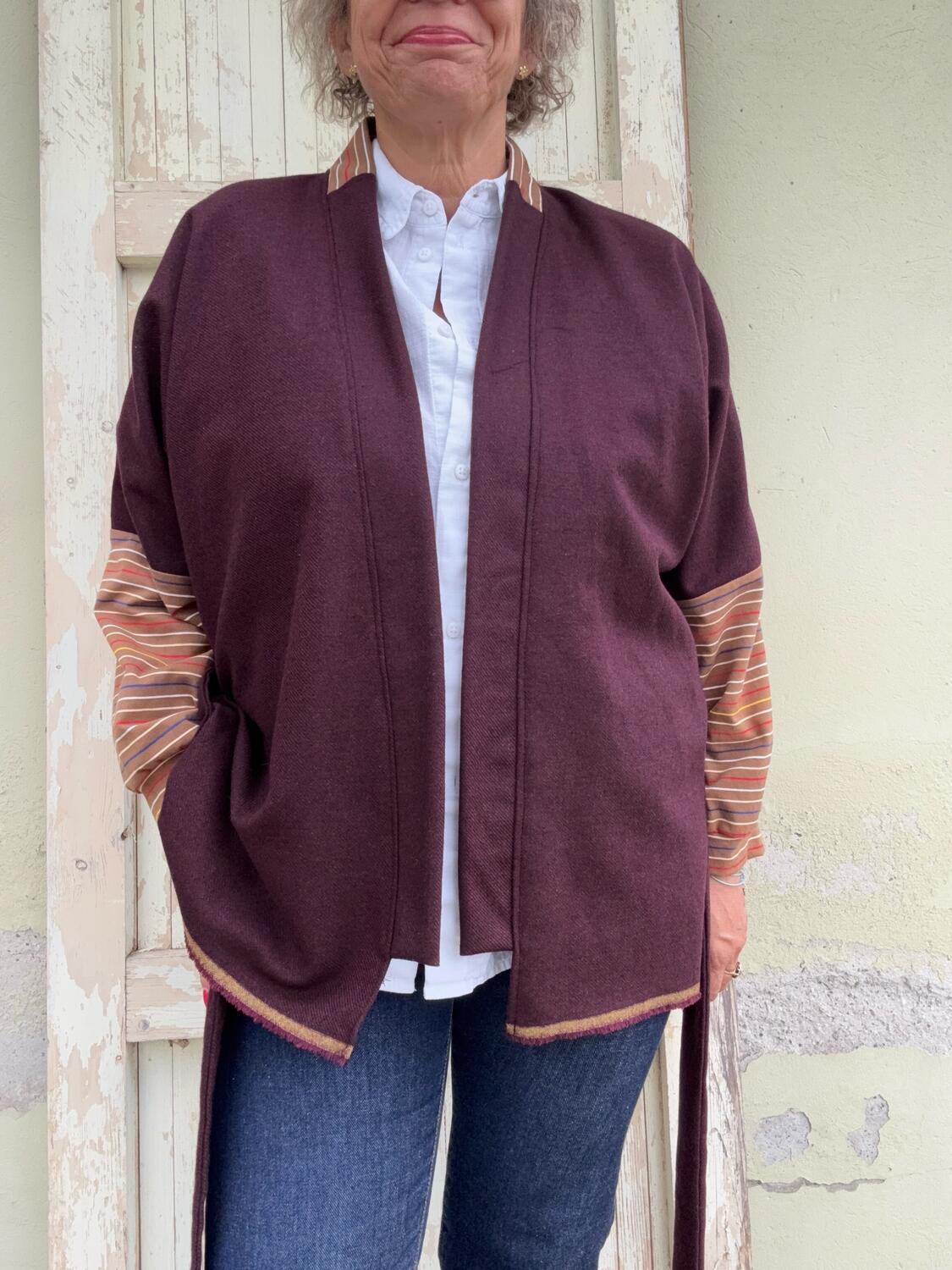 Kimono corto bordeaux 