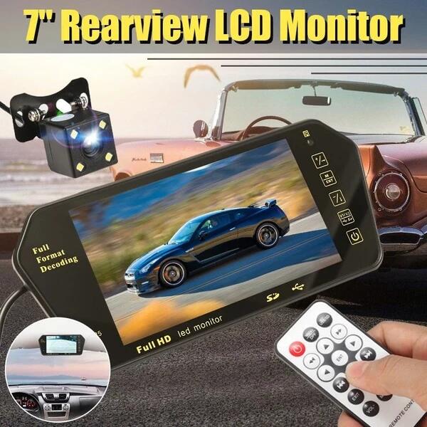 Specchietto Retrovisore Monitor 7” TFT – Bluetooth, USB, SD e Lettore MP5