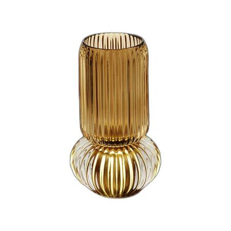 Fantin Argenti Lampada Vaso in Vetro Ambra a Righe Ø11xH19 cm