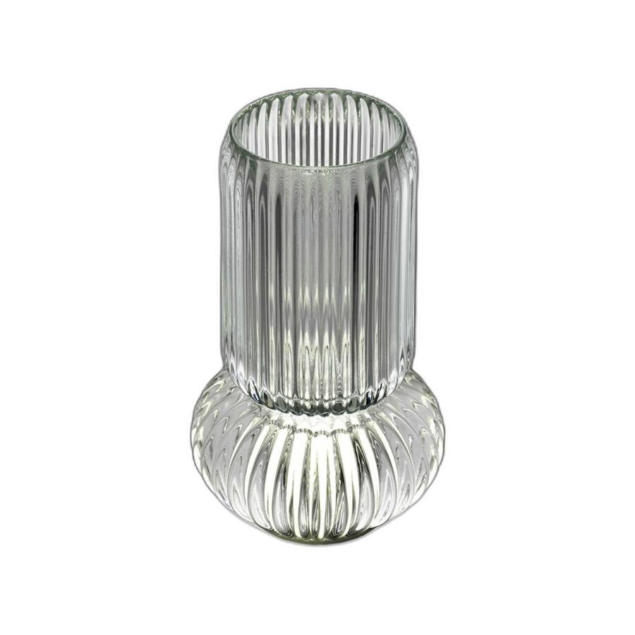 Fantin Argenti Lampada Vaso in Vetro Trasparente a Righe Ø11xH19 cm