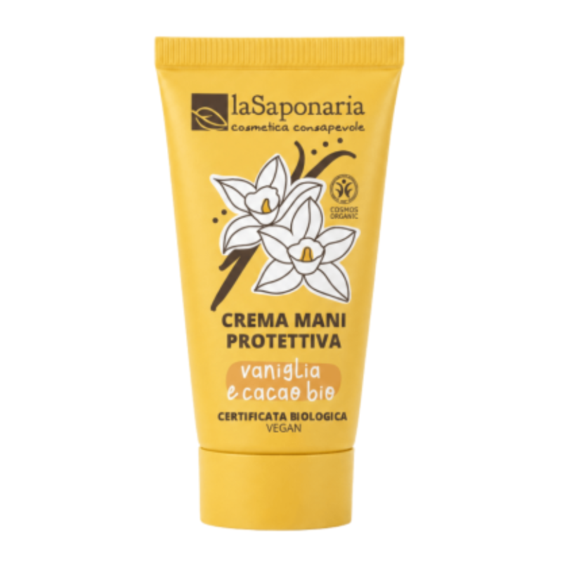La Saponaria - Crema mani protettiva Vaniglia e Cacao bio