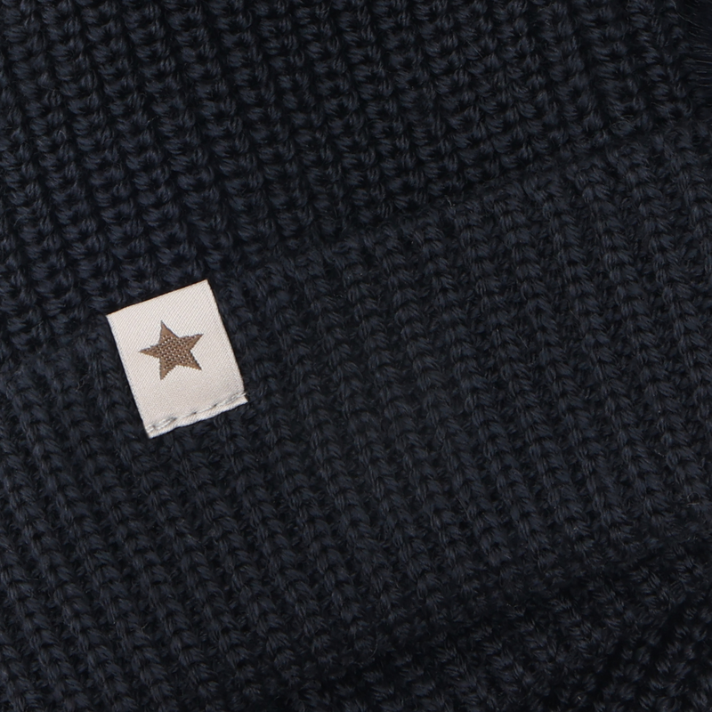 Berrettino in Lana Merino Extra Fine con Doppio Pompom – Dark Navy