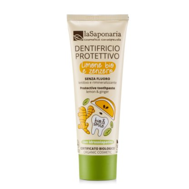 La Saponaria - Dentifricio protettivo Limone bio e Zenzero