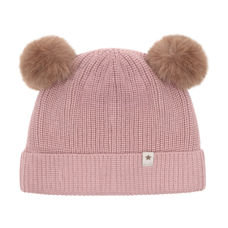 Berrettino in Lana Merino Extra Fine con Doppio Pompom – Woodrose