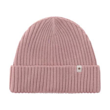 Beanie in Lana Merino Extra Fine con Balza – Woodrose