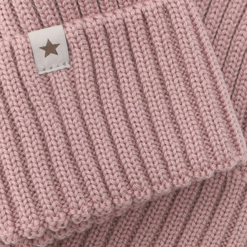 Beanie in Lana Merino Extra Fine con Balza – Woodrose